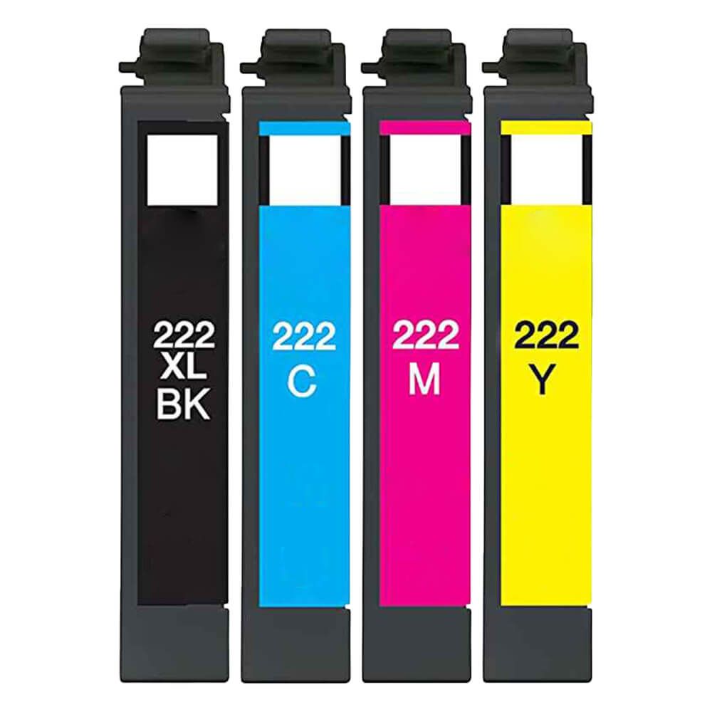 Remanufactured Epson 222XL Black & 222 Color Ink Combo Pack