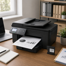 Brother LC61BK black replacement ink cartridge with MFC-490CW compatible printer in office environment - Ready Toner