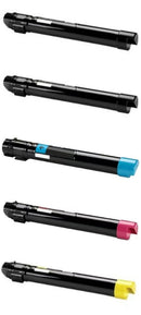 READY TONER replacement 5-pack toner set, 2 black + cyan magenta yellow toner cartridges for Xerox Phaser 7500 series printer