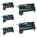 Ready Toner 5 Pack replacement Lexmark X792 toner bundle, includes 2 X792X1KG Black, 1 X792X1CG Cyan, 1 X792X1MG Magenta, 1 X792X1YG Yellow toner cartridges for Lexmark X792 series printers