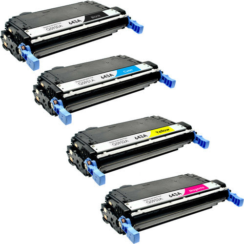 Replacement HP 643A Toner Cartridges: Q5950A Q5951A Q5952A Q5953A