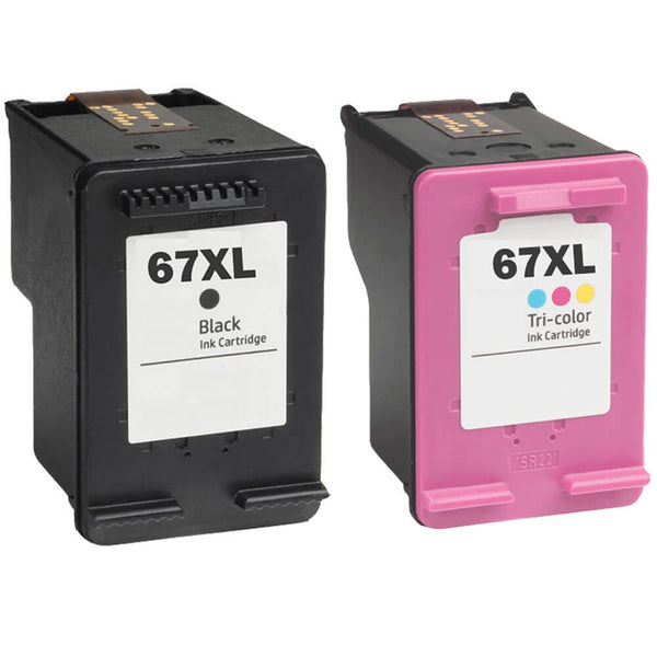 Compatible HP 67 67XL Black and Tri-color Ink Cartridges