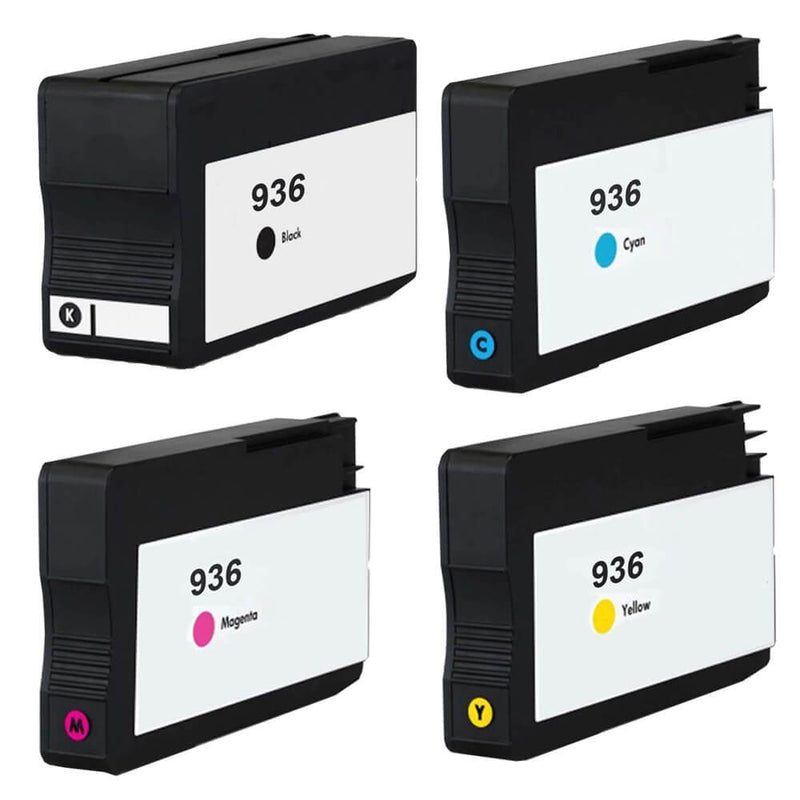 HP 936 CMYK Ink Cartridges | With Ink Level Chip