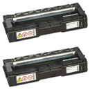 Ready Toner Replacement Ricoh 407539 Black Toner Cartridge 2-Pack for Aficio SP C250/C250DN/C250SF