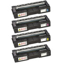 Ready Toner Replacement Ricoh Aficio SP C250/C250DN/C250SF Toner Bundle BKCMY 4-Pack