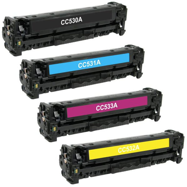 Replacement HP 304A Toner Cartridges: CC530A CC531A CC532A CC533A