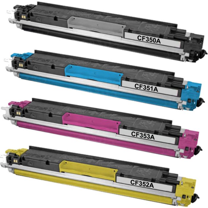 Replacement HP 130A Toner Cartridges: CF350A CF351A CF352A CF353A