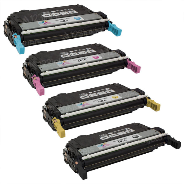 Replacement HP 642A Toner Cartridges: CB400A CB401A CB402A CB403A